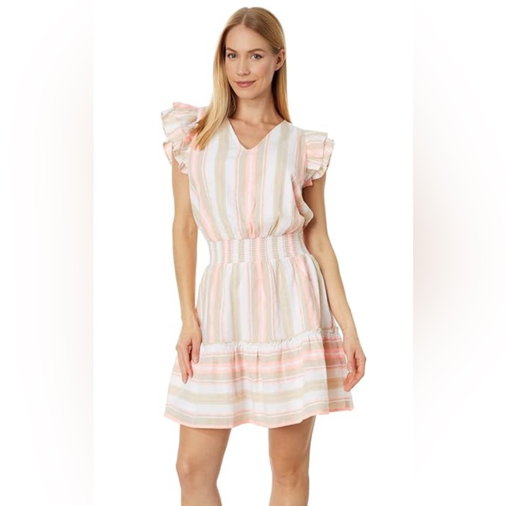 Vineyard Vines Coral and Cream Dress